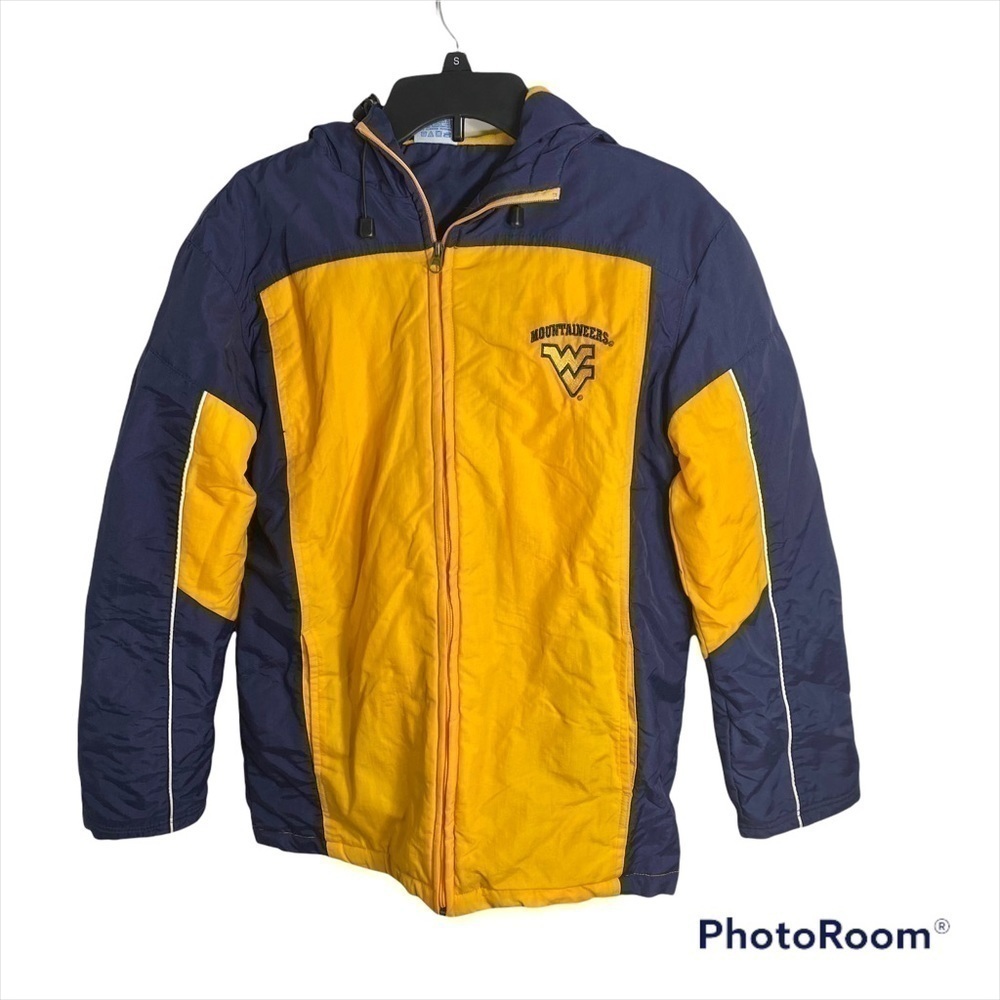 West Virginia Mountaineers NCAA Jacket Small Men’s Blue Gold Yellow